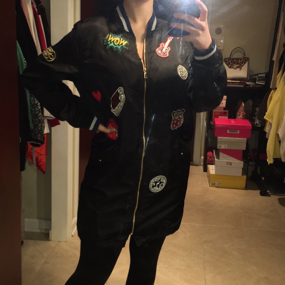 Zara Bomber Jacket with Patches NWT